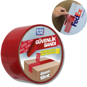 BOSS TAPE Ruban à usage unique OPEN VOID, Adhésif de Sécurité Inviolab