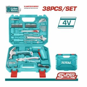 TOTAL Visseuse sans fil - Valise bricolage - 38 Outils