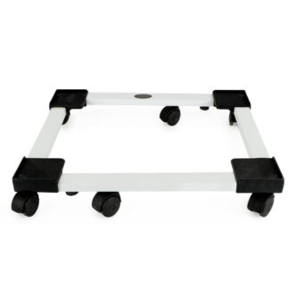 Support carre pour l'?lectrom?nager - 6 roues - blanc