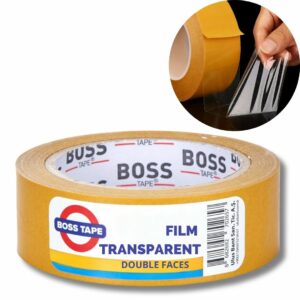 BOSS TAPE Ruban Adhésif Double Face film transparent 48mmx25m