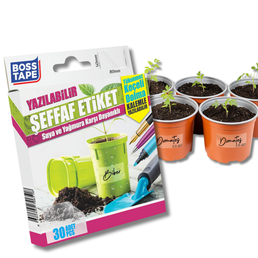 BOSS TAPE Stickers amovibles, Transparentes, 50mmx80mm (30pcs)