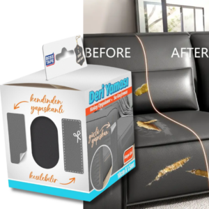 BOSS TAPE Patch auto adhésif en cuir 100mmx1.5m Gris Foncé