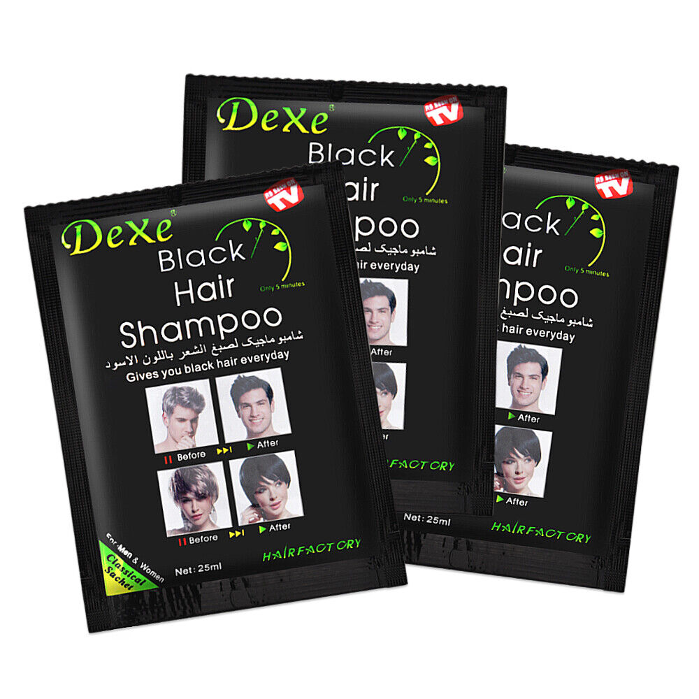 Pack 3 pièces Shampooing colorant instantané pour homme et femme – Formule végétale douce