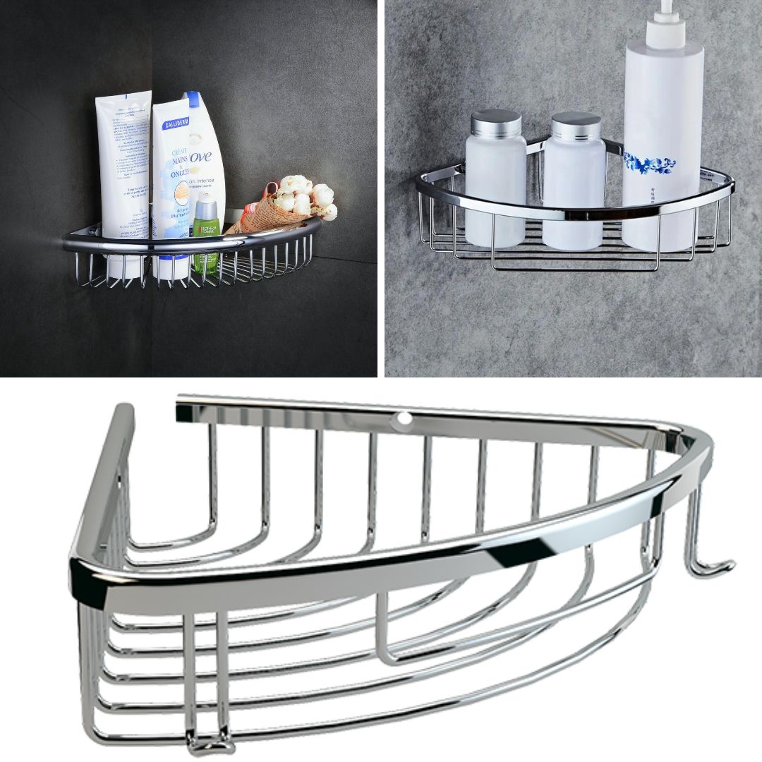 Étagère angle de douche inox, Étagère inox pour salle de bain "garanti