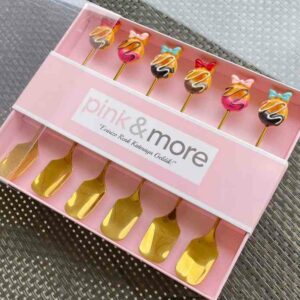 Lot de 6 cuillères à café mignonnes en acier inoxydable