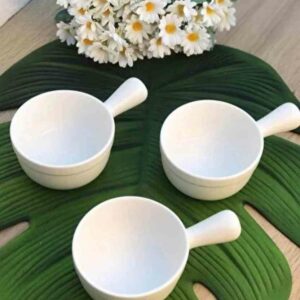 Lot de 3 ramequins en porcelaine 19*11 cm