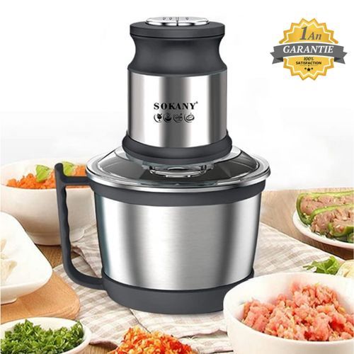 Hachoir Professionnelle Bol En Inox - 800 W - 3Litre - Noir- Garantie 1 an