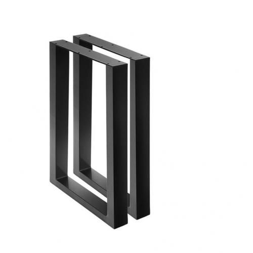 2 pièces Pieds de table - Acier Noir - L x H(50 x 72)cm,