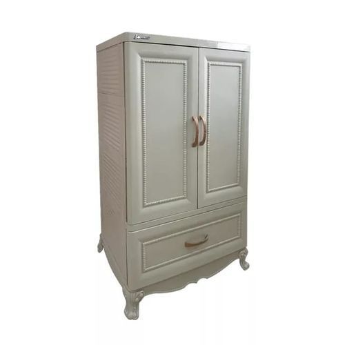 SOFPINCE Armoire en plastique - 2 Portes +1 casier - grége