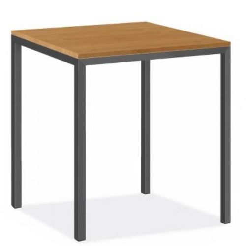 Table de cuisine - Bois mdf Marron et Acier - Noir - H x L x P(74 x 60 x 60)cm