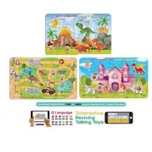 3 Puzzles - Animaux - Interactifs :Safari - Princesse - Dinosaure