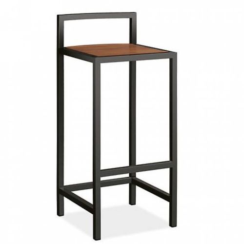 Tabouret de Bar -Bois MDF et Acier- Noir - HxLxP(85x35x35)cm