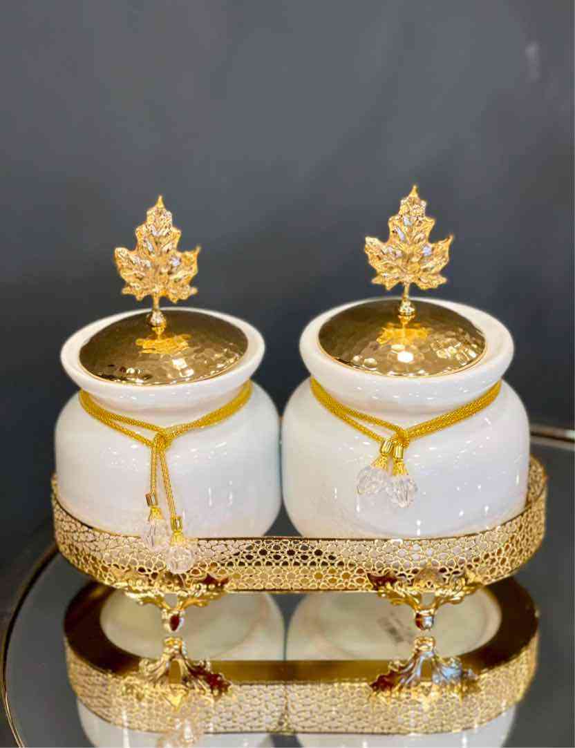 Ensemble de 2 Porte-Épices en Porcelaine