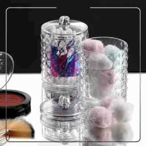 Lot de 2 boîtes à cotons-tiges et distributeurs de coton