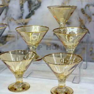 Service de 6 coupes à glace doré