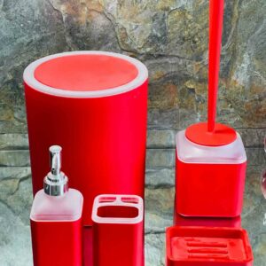 Ensemble d'Accessoires de Salle de Bain 5 Pièces en Plastique