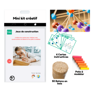 Kit créatif de construction en bâtons et en pate à modeler - 56 PCS