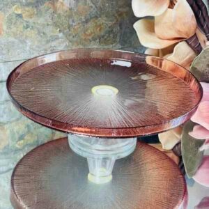 Présentoir à gâteau sur pied rond en verre