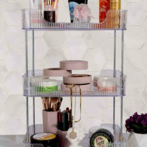 Étagère de rangement pour cosmétiques robuste - Grande capacité - Pour salle de bain et cuisine