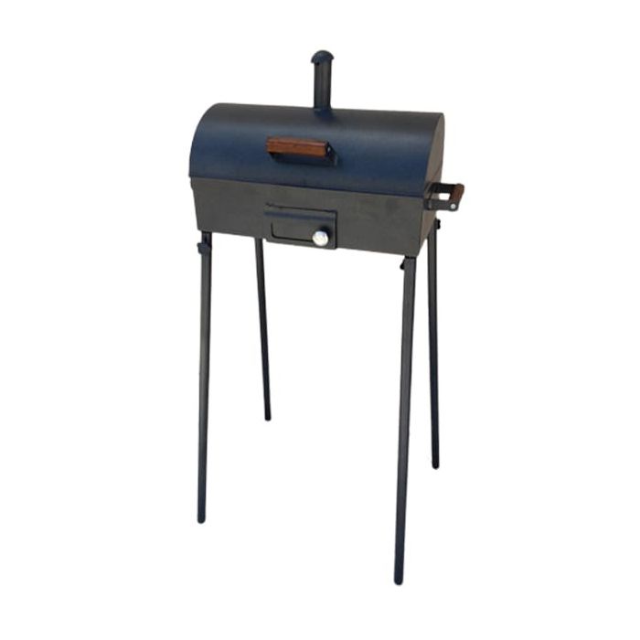 Barbecue au charbon sur pieds démontable avec couvercle - Noir
