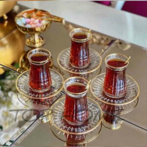 Service à Thé en Verre 12 pièces Transparent