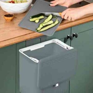 Poubelle de cuisine à suspendre gris