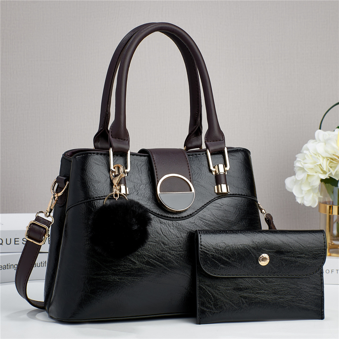 Sac à main ‘Camellia’ -3SM18- Noir