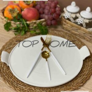 Assiette de présentation ronde en porcelaine 32*27cm