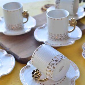 Service à café Noir En Porcelaine