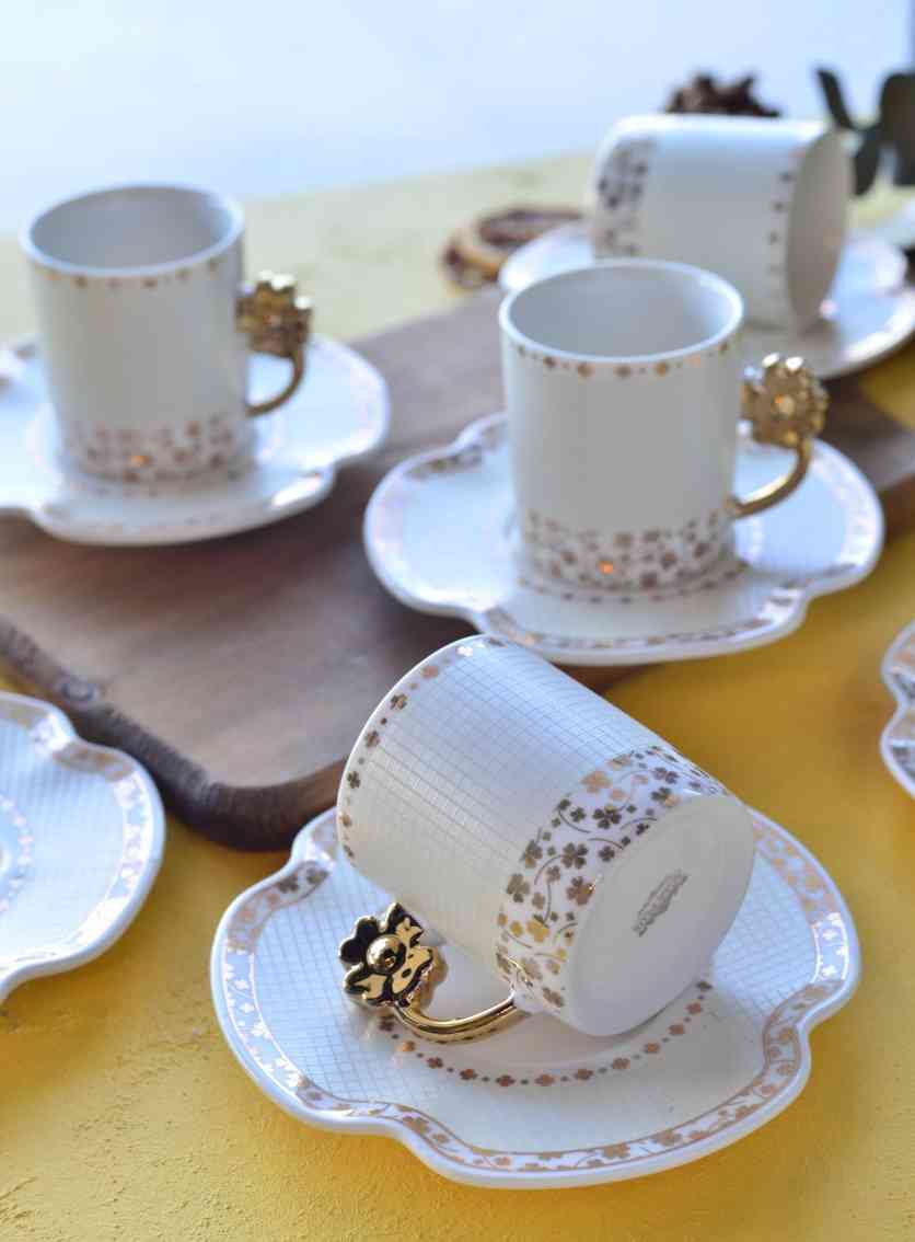 Service à café Noir En Porcelaine