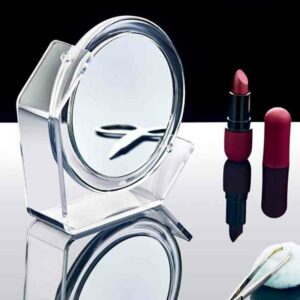 Miroir de maquillage rotatif a deux cotés avec un fabuleux effet de grossissement