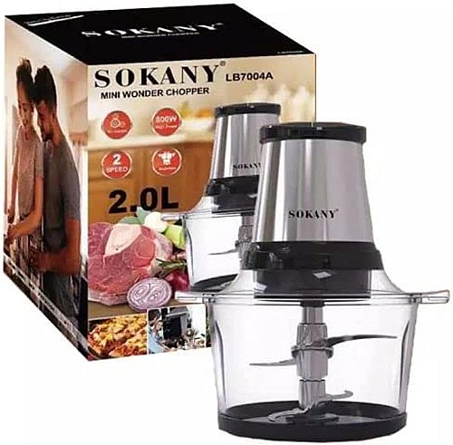 Hachoir électrique avec bol en verre 800 w - 2 L - SK-7004A