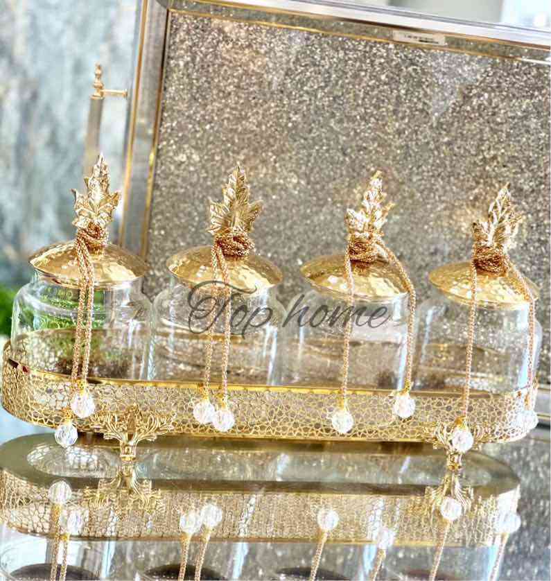 Ensemble de 4 Porte-Épices en Verre