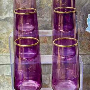 Lot De 6 Verres A Eau Violet 400ML