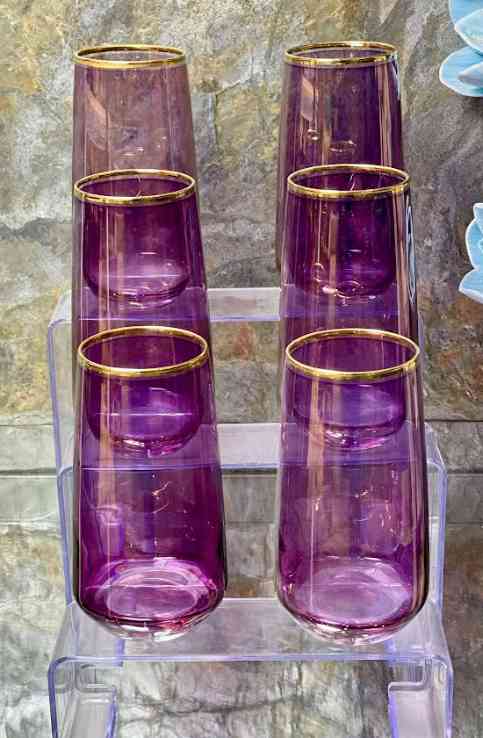 Lot De 6 Verres A Eau Violet 400ML