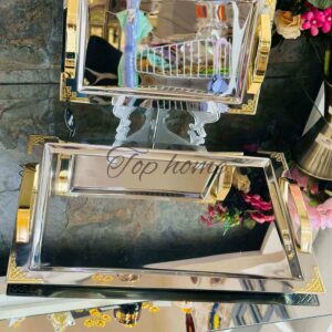 Set 2 plateaux inox 18/10 Tiamo