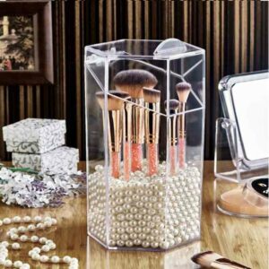 Organisateur Cosmétique Avec Couvercle Pour Maquillage Et Pinceaux