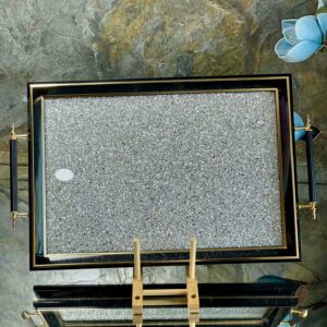 Plateau en verre à paillettes