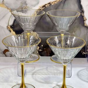 Lot de 4 verres à longue tige – 250 ml - Fumé