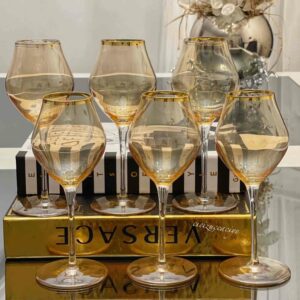 Service de 6 verre à pieds doré