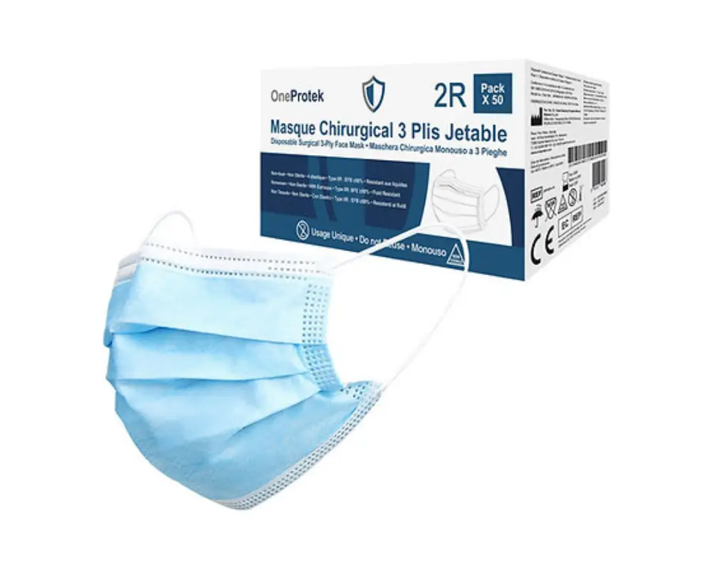 PAQUET DE 50 MASQUES 3 PLIS TYPE IIR