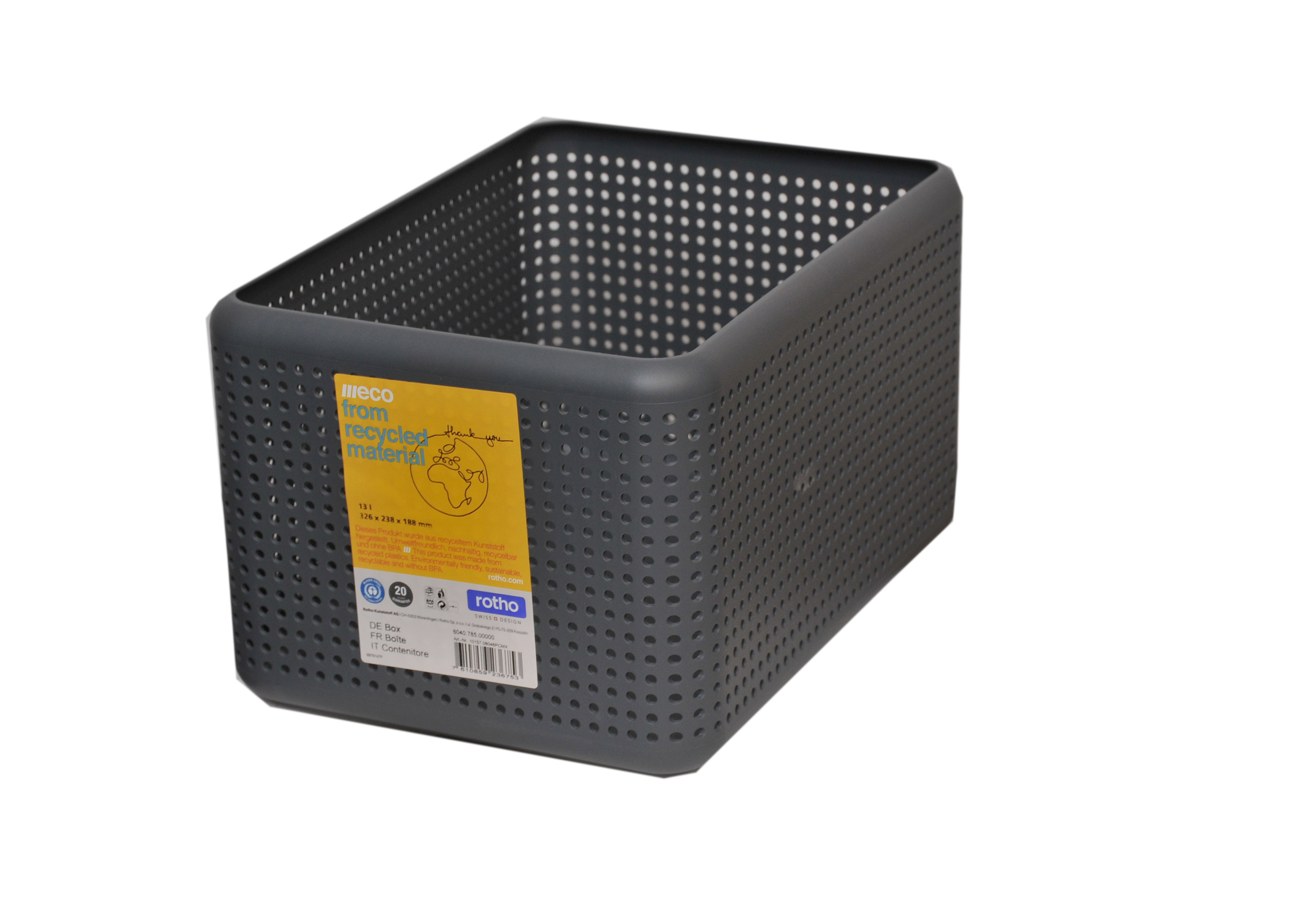 Boite de rangement Eco Madei 13L Gris