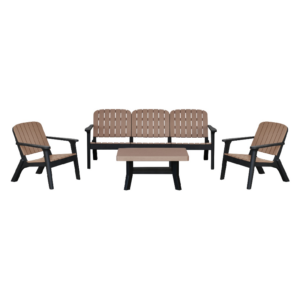 SALON SILVA 5 PLACES BASIC - TAUPE - NOIR