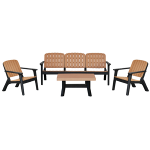 SALON SILVA 5 PLACES BASIC - CARAMEL - NOIR