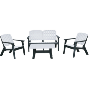 SALON SILVA 4 PLACES BASIC - NOIR - BLANC