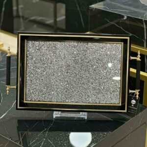 Plateau en verre à paillettes taille moyenne