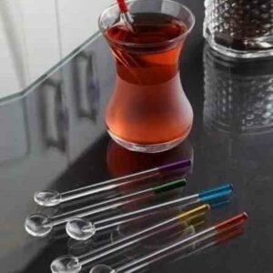 Lot de 6 Cuillères à thé créatives en verre