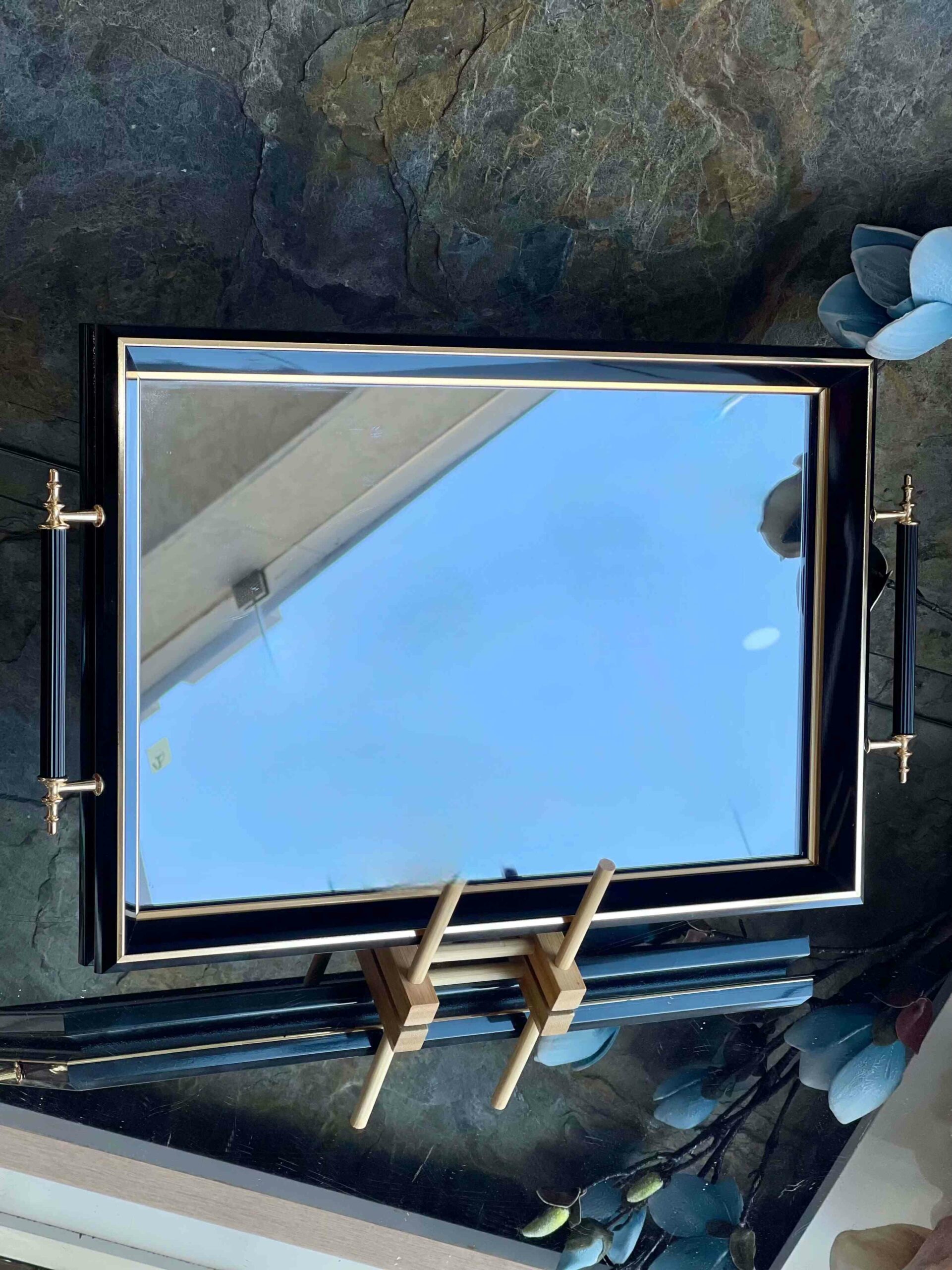 Plateau miroir en verre