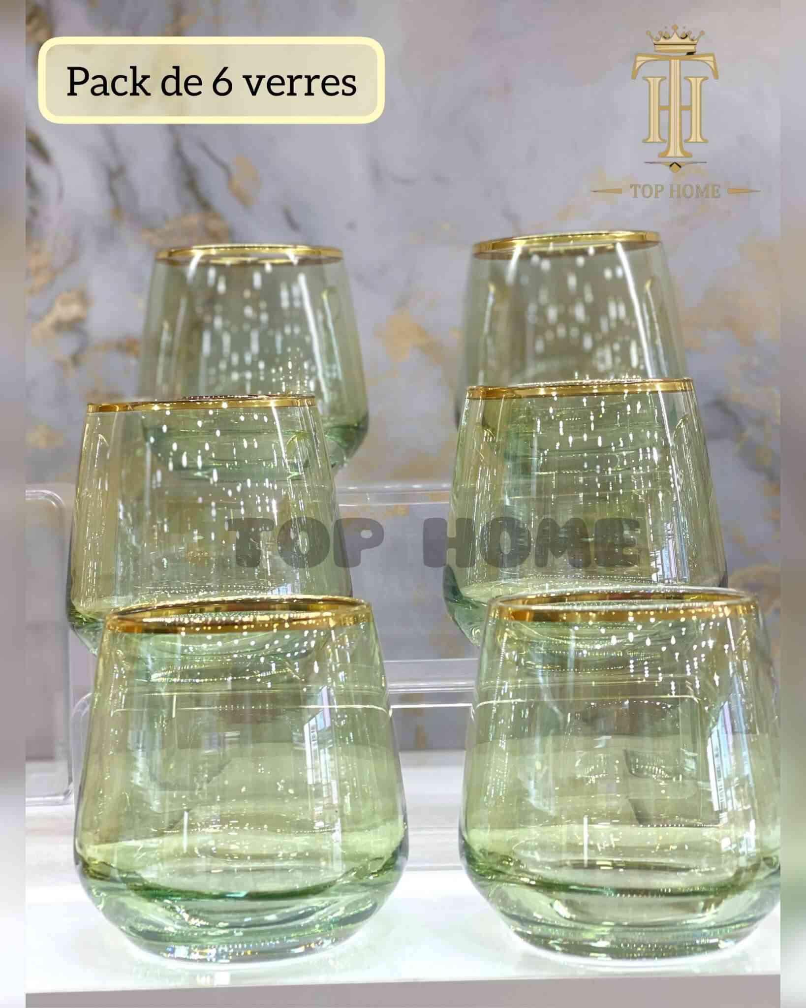 Lot de 6 verres à Eau Vert