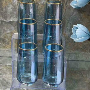 Lot De 6 Verres A Eau Bleu 400ML